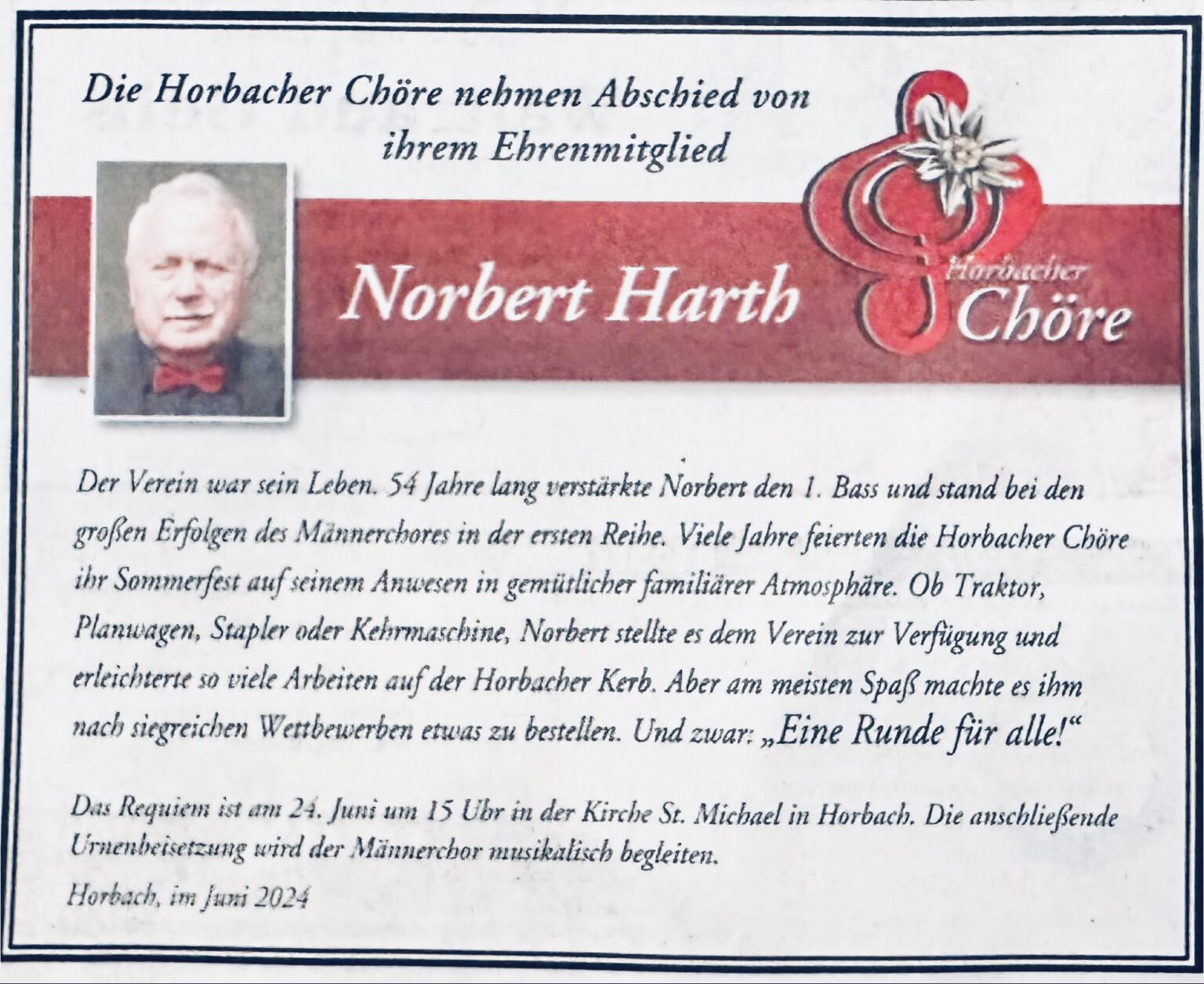 Gedenken an Norbert Harth