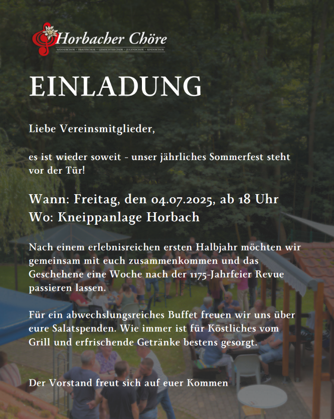 Einladung zum Sommest 2025